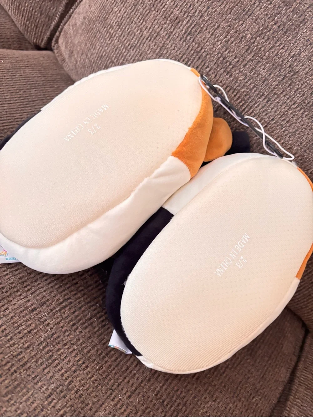 Squishmallows Cat Neck Pillow - Cream, Orange & Black